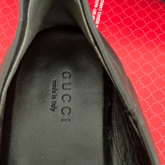 Ladies Gucci Black Loafers with Gold Accent - Picture 6 of 7